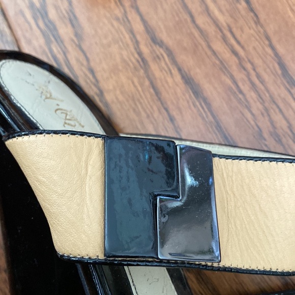 L.A.M.B chunky heel, Womens 9, black & tan - Picture 9 of 9